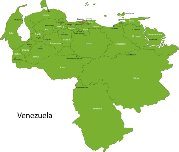 Mapa de venezuela verde — Vector stock © Volina #32471379