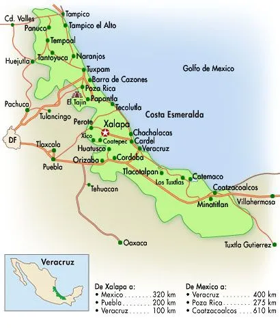 Mapa de Veracruz, Mexico