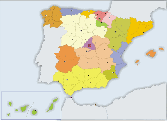 Mapa politico mudo de españa para imprimir en color - Imagui