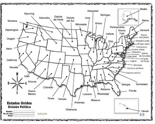 Mapa+de+Estados+Unidos+con+ ...