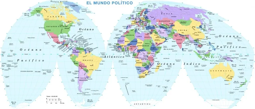 Mapa mundial con nombres - Imagui