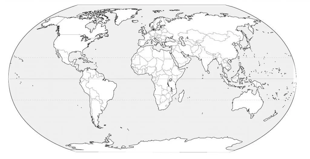 Mapamundi con división política sin nombres | Descargar e imprimir Mapas