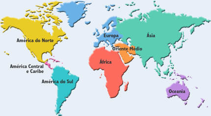 Mapamundi indicando sus continentes - Imagui