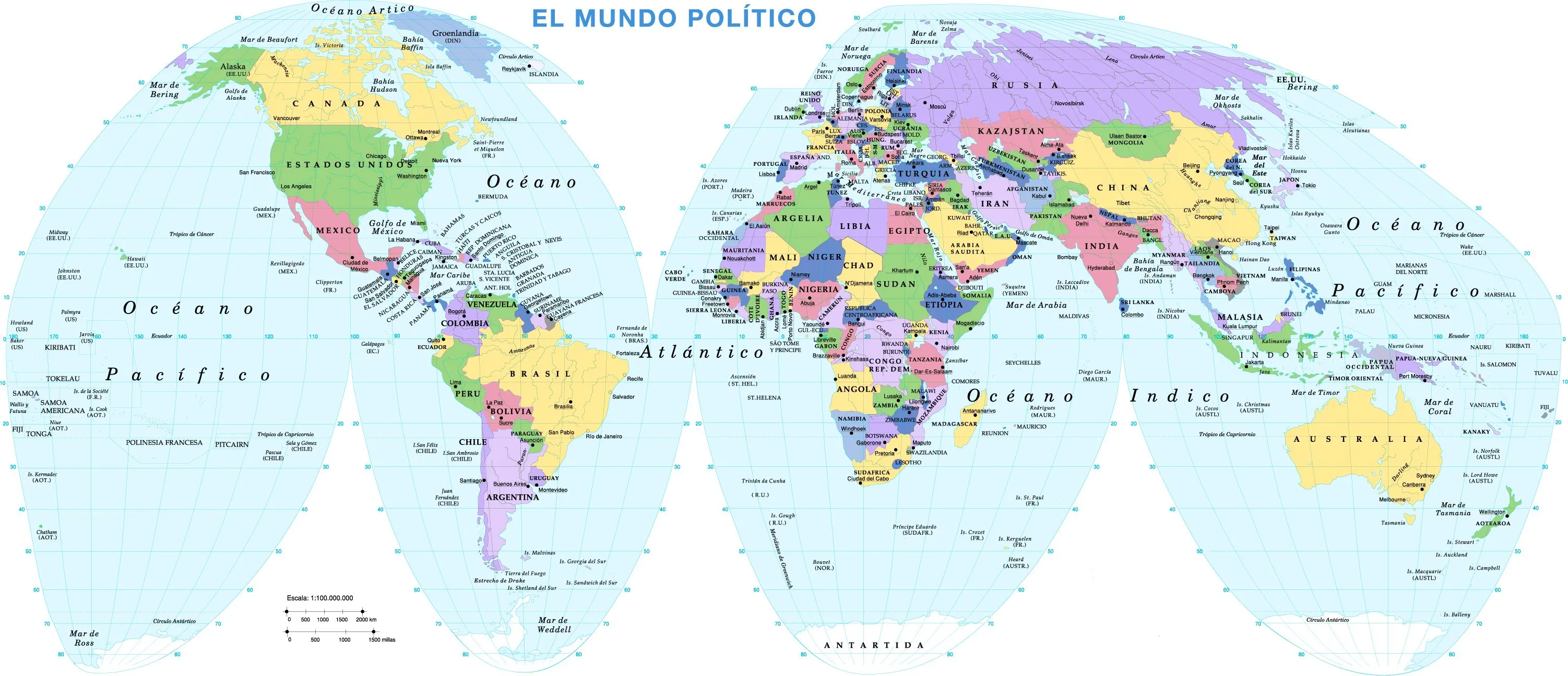 MAPAMUNDI | Mapas del mundo: Relieve, Países, Continentes… | Mapa-