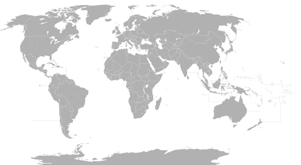 ⇨ Mapamundi mudo para imprimir - los países del mundo【2023 】