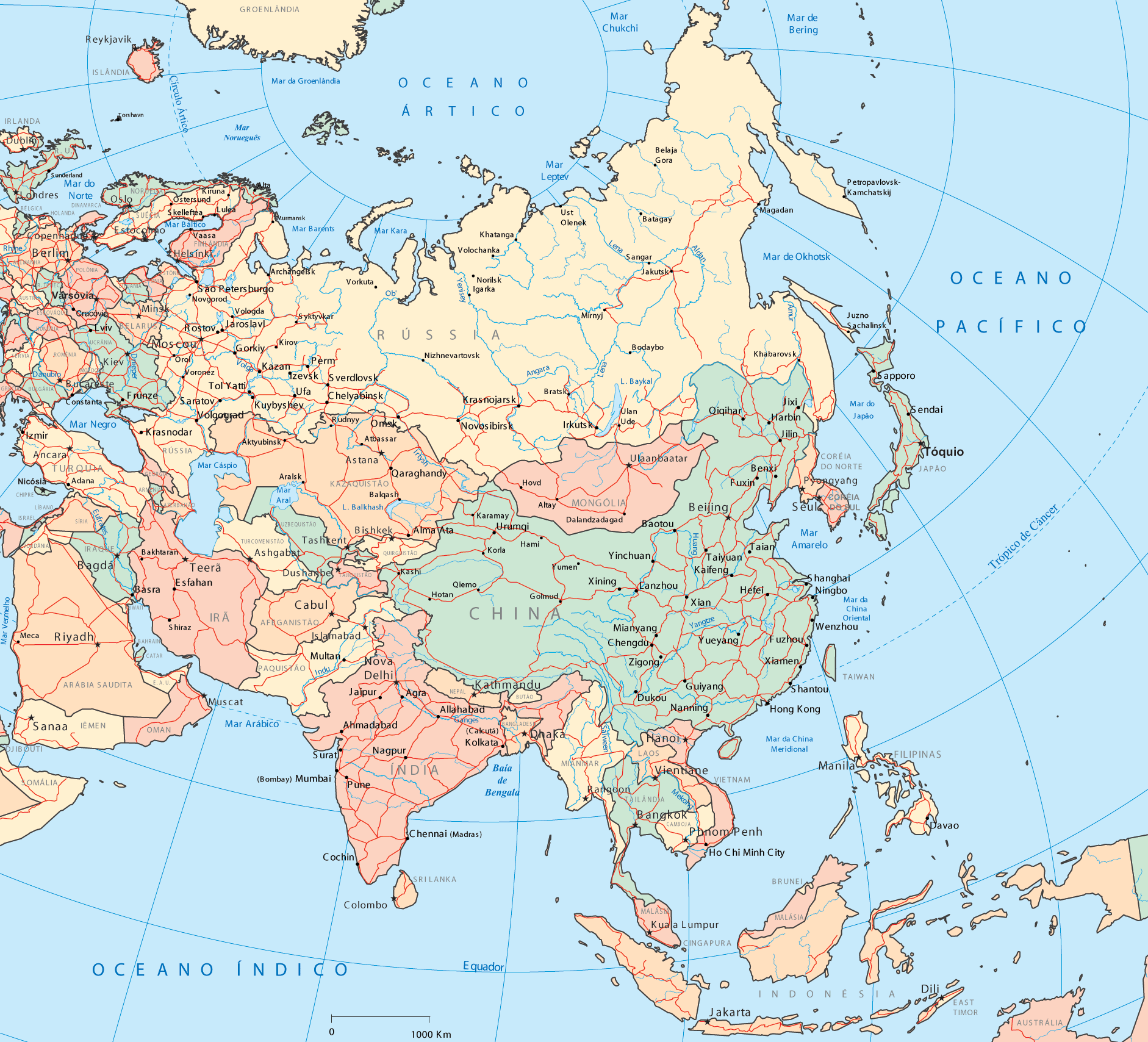 Mapas Asia: China, Malasia, India, Japón, Tailandia, Filipinas ...