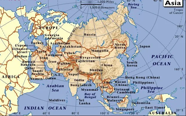 Mapas Asia: China, Malasia, India, Japón, Tailandia, Filipinas ...
