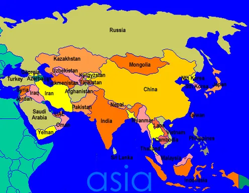 Mapas de Asia - LocuraViajes.com