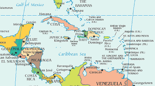 Caribe mapa - Imagui