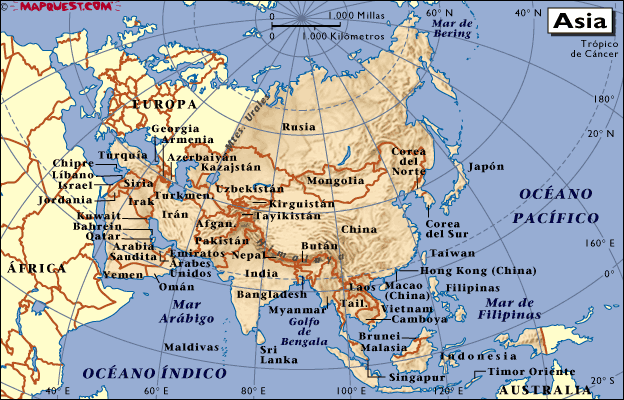 Mapas Continentales y Regionales del Mundo