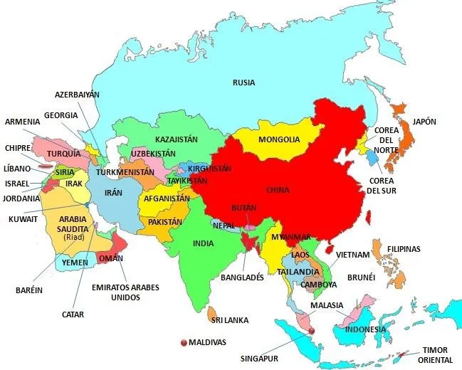 Mapas de los 5 continentes (países) | Saber es práctico