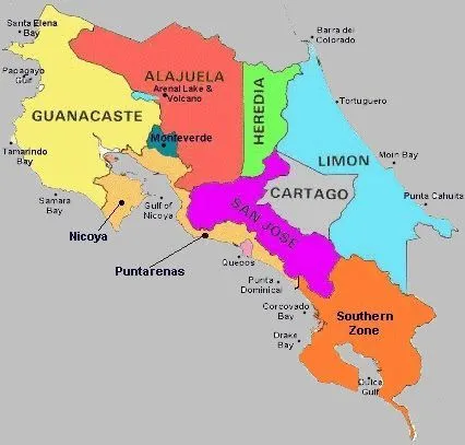 COSTA RICA, America | MAPAS DE