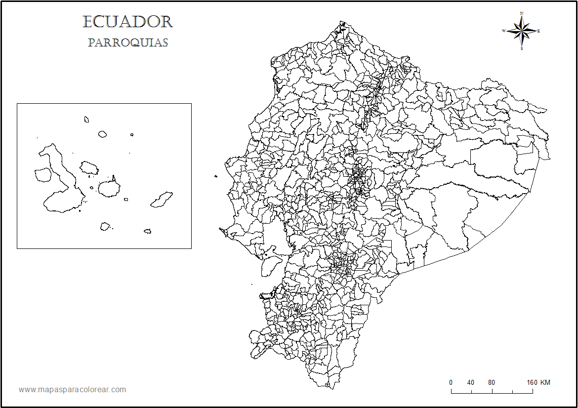 Mapas del Ecuador para colorear