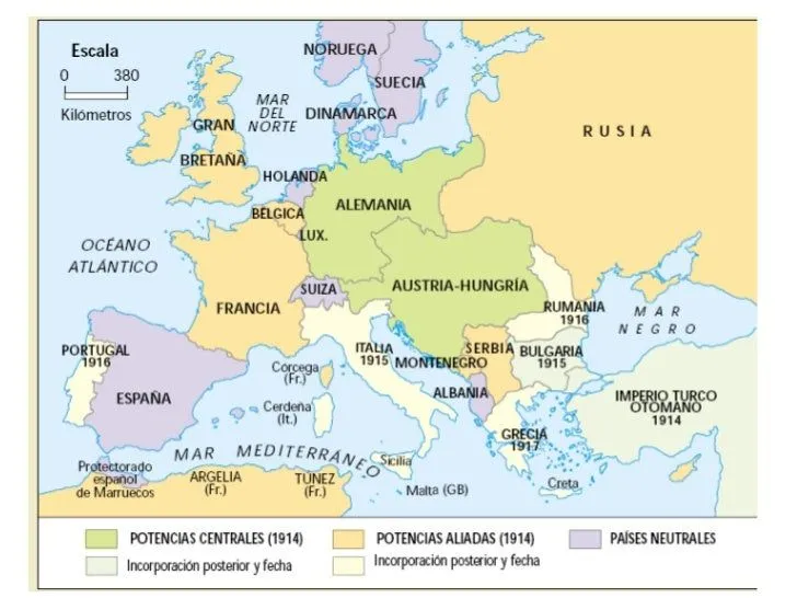 Mapas para estudiar la I Guerra Mundial