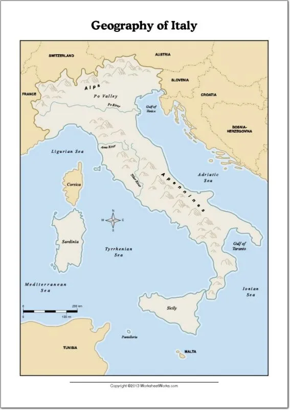 Mapa físico de Italia Mapa de ríos y montañas de Italia ...