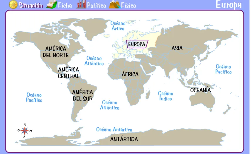Mapa con mares del mundo - Imagui