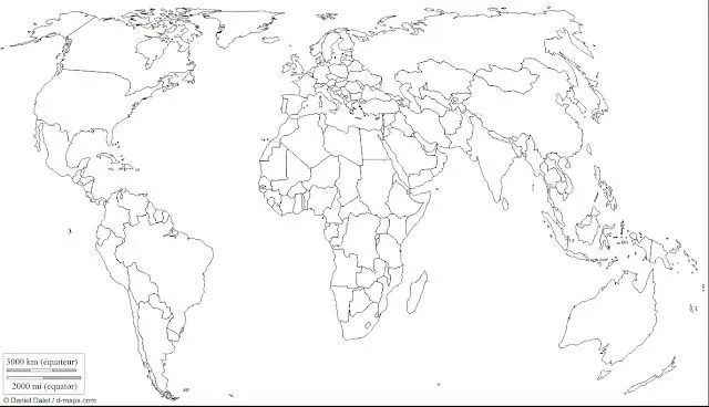 Mapas del mundo para colorear con nombres - Imagui