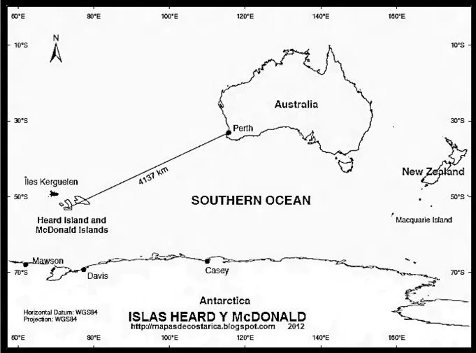 MAPAS DEL MUNDO: ISLAS HEARD Y McDONALD, Antartida MAPAS DEL MUNDO: ISLAS HEARD Y McDONALD, Antartida