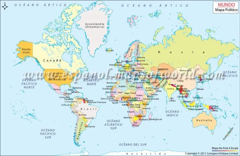 Mapa planisferio con nombres de paises y capitales - Imagui