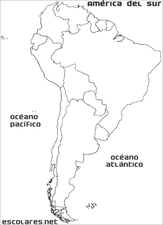 Mapas políticos de América del Sur para colorear | Colorear imágenes