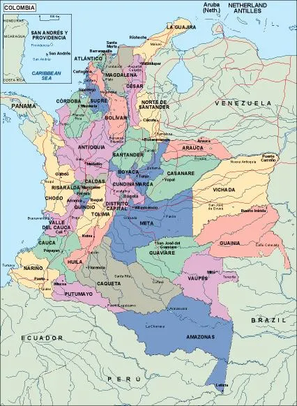Político | Mapas Colombia y el Mundo. Vector y Murales