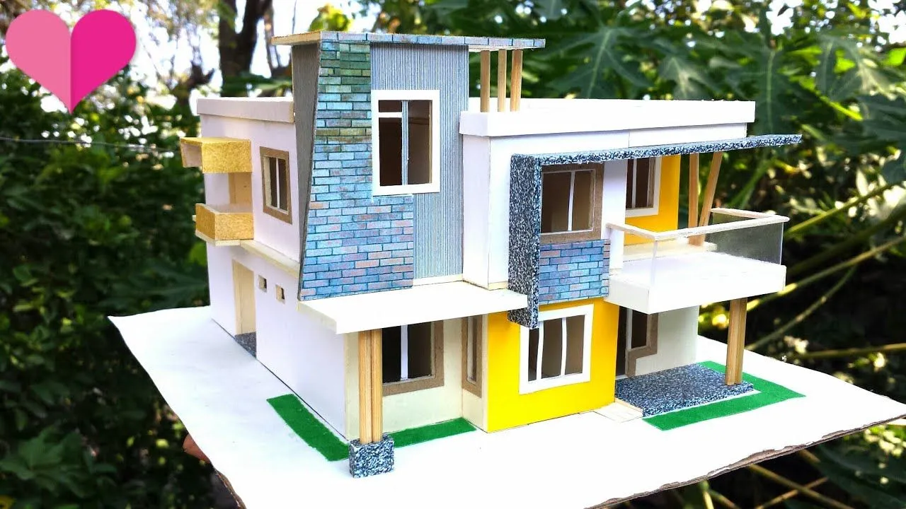 Maqueta de una casa desmontable PARTE 1 de 2 (Tutorial) | Casas de dos  pisos, Maquetas de casas faciles, Maquetas