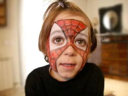 Maquillaje de cara de Spider-man