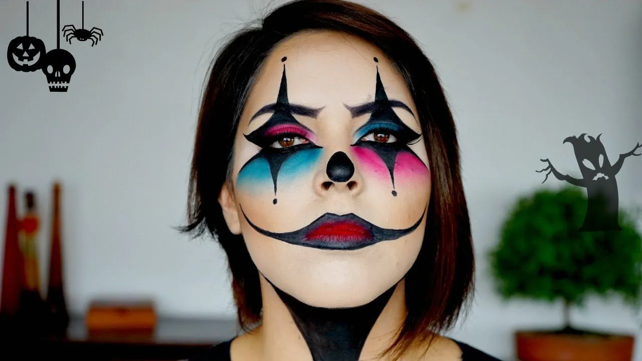 Maquillaje de Halloween - Payaso / Arlequín Malvado - YouTube