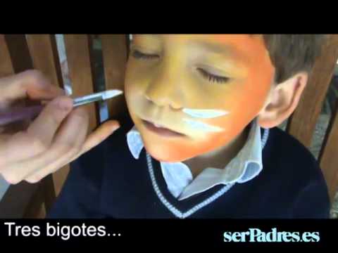 Cómo hacer un maquillaje de León o Tigre para niños - YouTube