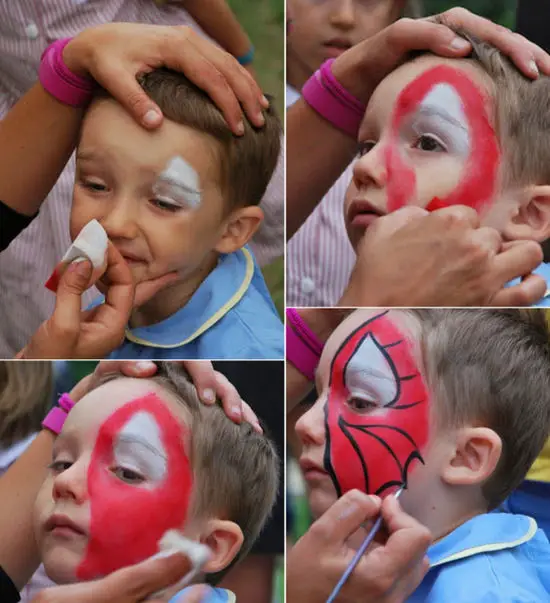 Maquillaje pintacaritas de Spiderman para niño | Manualidades ...
