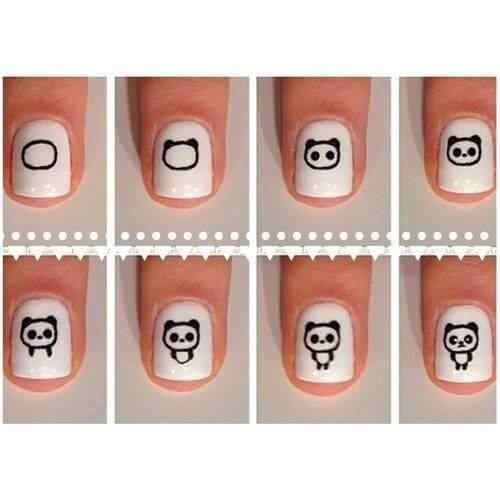 Maquillaje de uñas con un panda kawaii | Decoración de Uñas ...