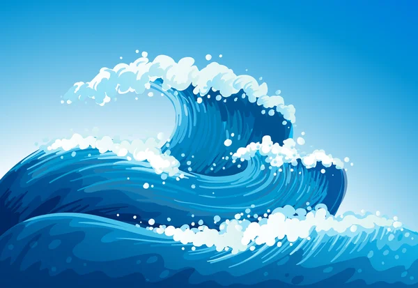 Un mar con olas gigantes — Vector stock © interactimages #25966449