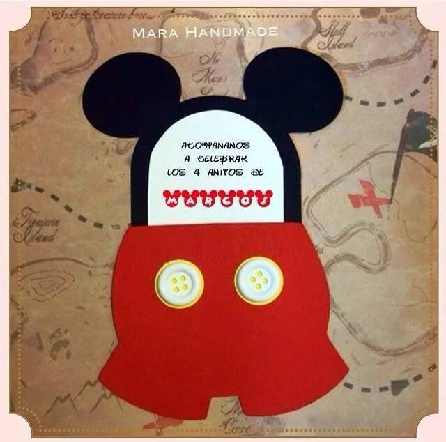 Mara Handmade : Invitación Mickey Mouse