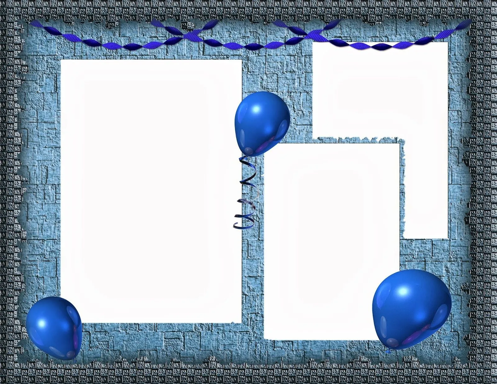 Marco color azul para colocar 3 fotos | Frames Marco color azul para colocar 3 fotos | Frames