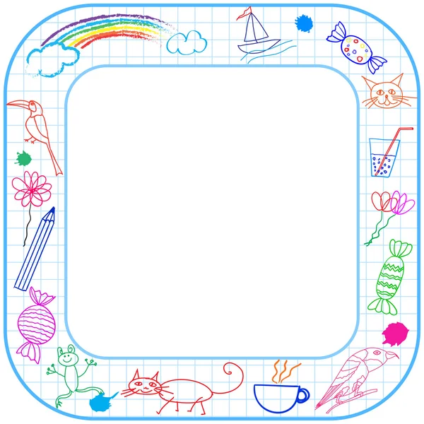 marco con dibujo infantil — Vector stock © Emukhin #29017579