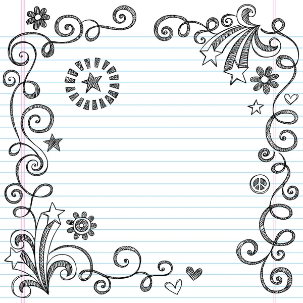 marco doodle cuaderno incompleto — Vector stock © blue67 #13749557