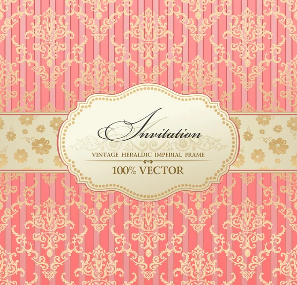 marco de vector de etiqueta vintage invitación rosa — Vector stock ...