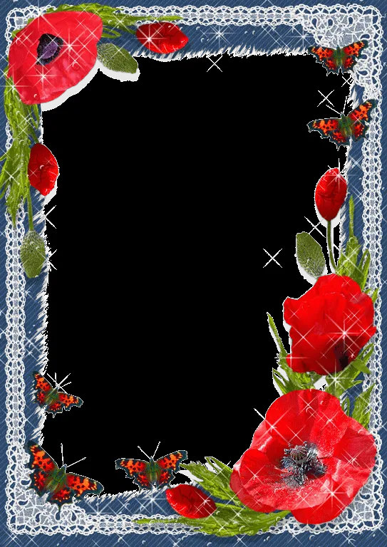 Marcos con flores rojas - Imagui