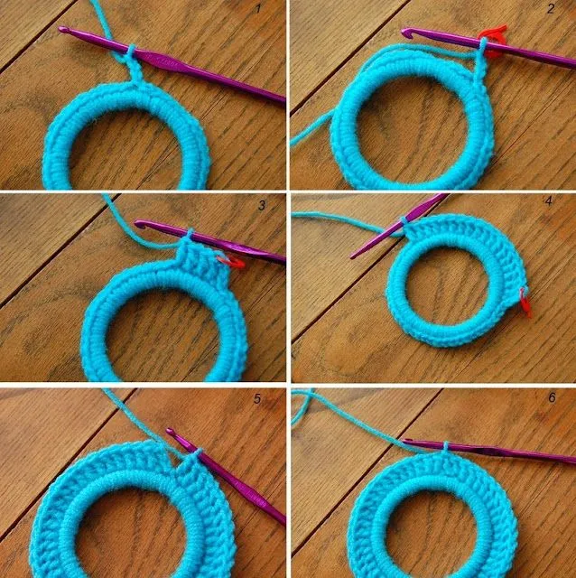 Como hacer Marcos de Fotos de Crochet con Aros - Patrones Crochet