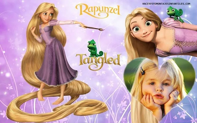 Fotomontaje de Rapunzel para niñas | Fotomontajes infantiles