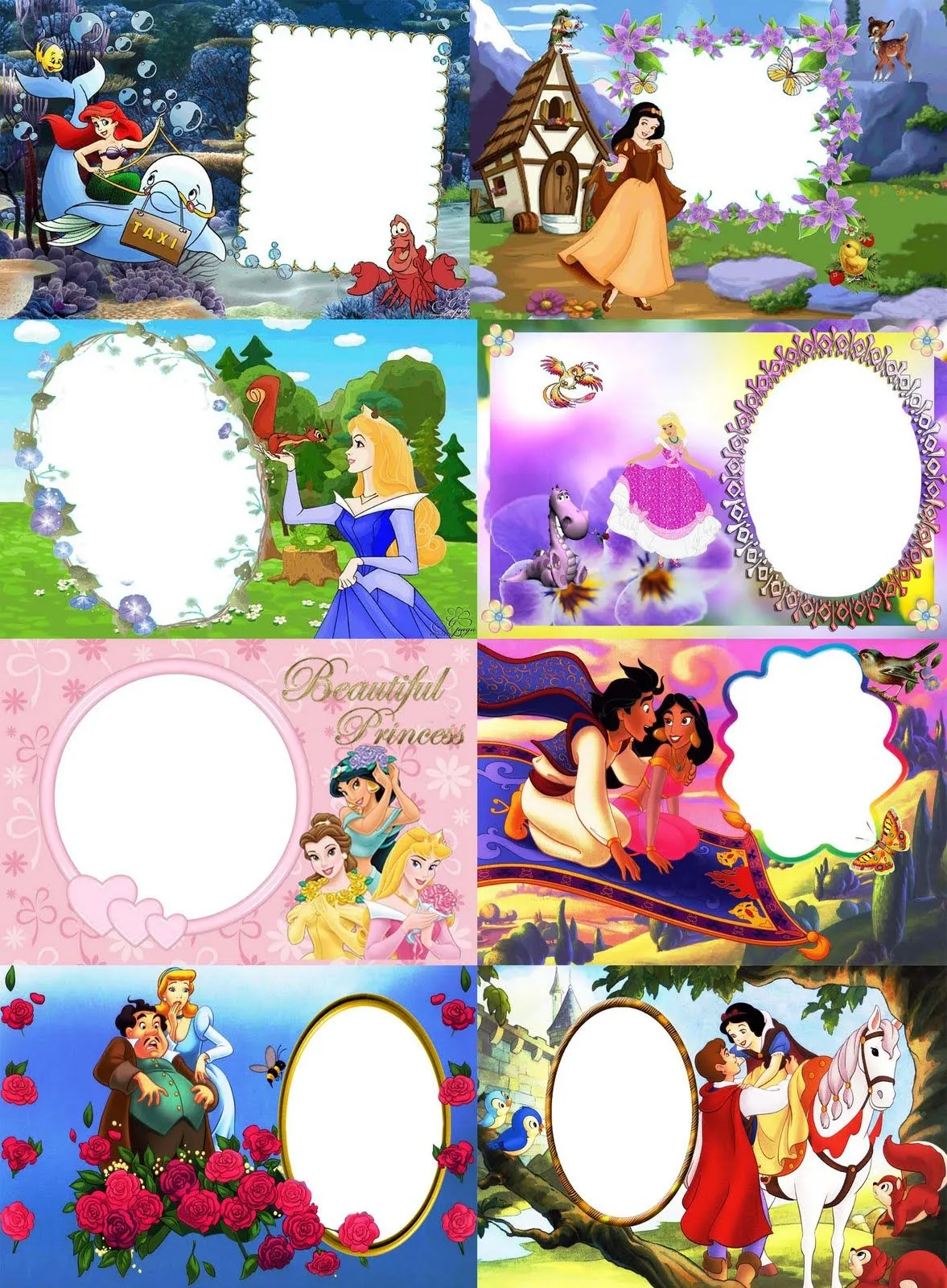 Marcos para fotos Gratis.: Marcos Princesas Disney. En Formato Png.