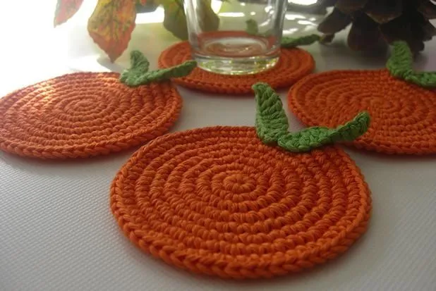 Mari Martin: Porta Vasos en Crochet Naranjas Colección Frutas ...