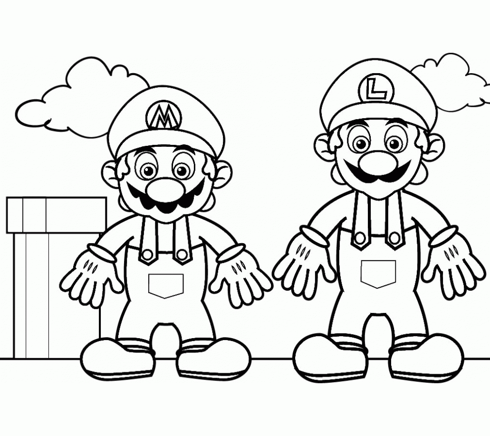 Dibujo de Mario y Luigi para colorear. Dibujos infantiles de Mario ... Dibujo de Mario y Luigi para colorear. Dibujos infantiles de Mario ...