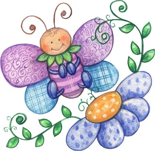 Dibujos infantiles de mariposas y flores - Imagui