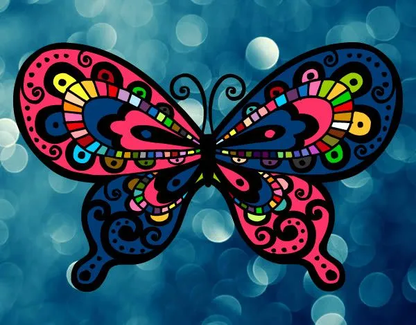 Dibujo de mariposa mucho color pintado por Dapg en Dibujos.net el ...