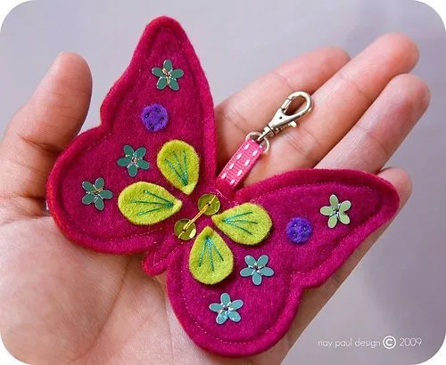 mariposa fieltro | Figuras en fieltro | Pinterest