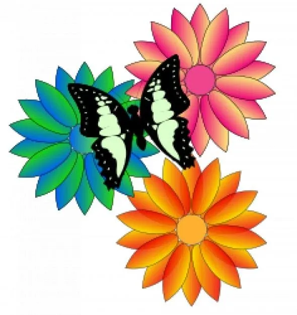 mariposa y flores | Descargar Vectores gratis