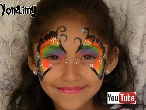 MARIPOSA MULTICOLOR ( PINTACARITAS ).- FACE PAINTING BUTTERFLY ...
