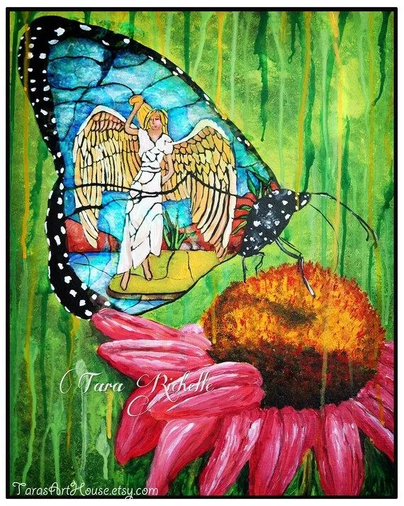 Mariposa vidrieras Ángel vitrales pintura vitral por TarasArtHouse