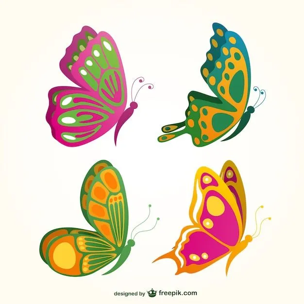 Colección de mariposas de colores | Descargar Vectores gratis